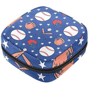 Maandverband Opbergtas, Vrouwelijke Product Pouches Draagbare Periode Kit Tas voor Meisjes Vrouwen Dames Baseball Stick Handschoen Helm, Meerkleurig, 4.7x6.6x6.6 in/12x17x17 cm