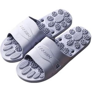 YYDPYZBD Pantoffels voor heren, extra grote massageschoenen voor mannen en vrouwen, antislip zacht badkamerpaar, voor slaapkamer, grijs-50-51 (binnenlengte 30 cm)