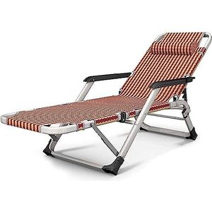 GEIRONV Zero Gravity klapstoel, heavy-duty metalen draagbaar ligbed tuinmeubelen opvouwbare fauteuils buiten ligstoel Fauteuils (Color : Red, Size : No seat cushion)