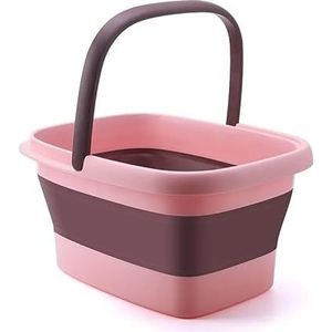 Opvouwbaar voetenbad, badbakgereedschap, emmer for thuis, spa, buiten, reizen(Pink)