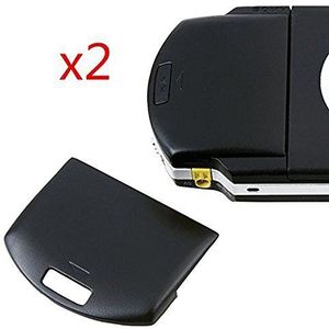 2 stks Replaceme Batterij Achterdeur Cover Case voor Sony PSP 1000 1001 1002 1003 Vet Zwart