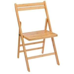 Spetebo Bamboe klapstoel natuur - 78 x 40 cm - keukenstoel inklapbaar van FSC-hout - klassieke houten stoel voor huishoudelijk gebruik