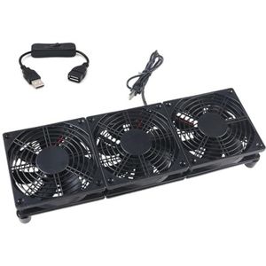 Drie 120mm 5V USB Aangedreven PC Router Fans 1 Snelheid 1400 rpm Hoge Koelventilator Voor Router Modem Ontvanger