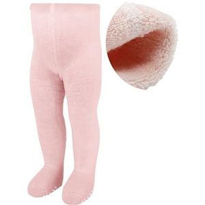 bistyle Baby meisjes panty dikke legging zacht | Warme biologische katoenen kousen antislip panty | pasgeboren baby peuter, roze, 6-12 maanden