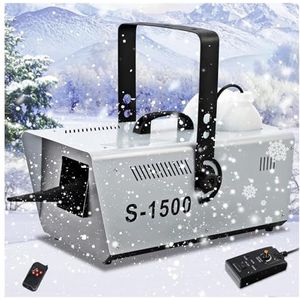 1500W Sneeuwmachines Voor Feesten (Afstandsbediening/Handmatige Bediening) - 5L Tankcapaciteit, Kunstmatige Kerstsneeuwvlokken - 5M Straalafstand, Voor Halloweenfeest, Bruiloft