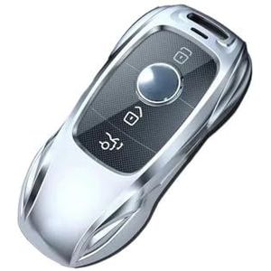 Sleutelbehuizing Zinklegering Zilver Autosleutel Geval Keyless Cover Sleutel Shell Auto Accessoires Voor C E-Klasse GLC GLA GLB GLS A200 C200 Autosleutelhoesje(A1)