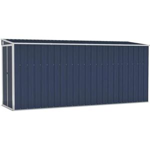 vidaXL Tuinschuur wandmontage 118x382x178 cm staal antracietkleurig
