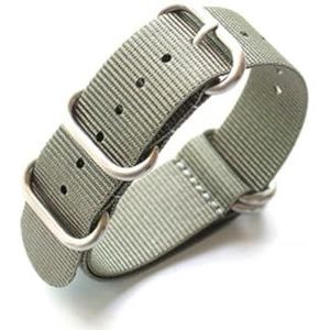 Jeniko Nieuwe Kwaliteit Nylon Grijze Horlogebanden, 18 MM 19 MM 20 MM 21 MM 22 MM 23 MM 24 MM 26 MM NAVO-band (Color : Grey Silver buckle, Size : 26mm)