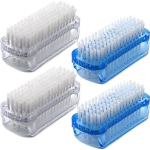 Nagelborstel Tweezijdige Hand Vingernagel Scrub Borstels Zachte Stijve Borstels Scrubber Nagels Tenen Reinigingsborstel voor Mannen Vrouwen Kinderen, 4 STKS