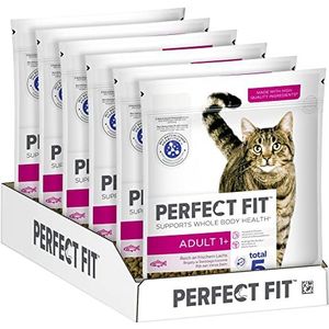 PERFECT FIT Droogvoer voor volwassen katten vanaf 1 jaar - zalm, 750 g (6 zakjes)