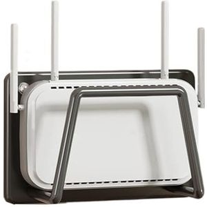 WLAN-router-opbergdoos, tv-settopboxhouder, wifi-rek, stopcontactplank, wandmontage, for thuis, woonkamer, kantoor, router-organizer(Black,10x8x5cm)