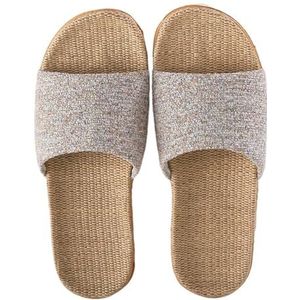 Stof Thuis Slippers Thuis Paar Indoor Slippers Houten Vloer Katoen Linnen Slippers Thuis Antislip Mannen En Vrouwen Dikke Bodem Zomer Huis Schoenen, 05, 42-43