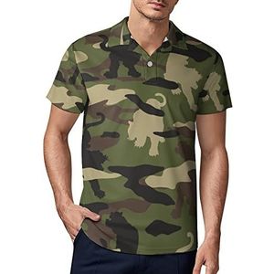 Tiger Camouflage Patroon Heren Golf Polo-Shirt Zomer Korte Mouw T-Shirt Casual Sneldrogende Tees L