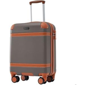 Auroglint harde schaal, ABS-materiaal koffer met TSA douaneslot handbagage, 56 x 38,5 x 23,5 cm (L*W*H), Bruin, Carry-On-20-Inch, Uitbreidbare bagage met harde schaal met spinnerwielen