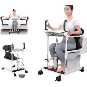 Multifunctionele hydraulische patiëntenlift-transferstoel, transferrolstoel-patiëntenlift voor thuis, transferlift met 180° gedeelde zitting, lift voor patiënten (niet geschikt voor volledige