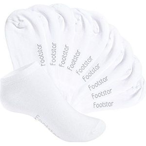 Footstar Everyday! 10 paar sneakersokken voor meisjes en jongens, korte sokken, wit, 23/26 EU