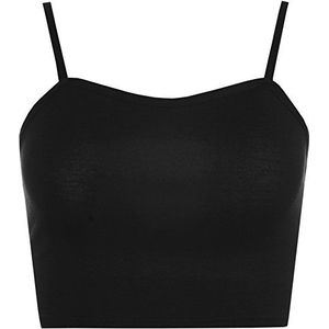 WearAll Womens Strappy Mouwloze Dames Bralet Crop Stretch Vest Top - 8-14