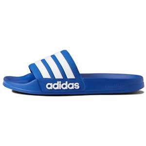 adidas Unisex Adilette Shower Slide Sandal, Team Royal Blue/White/Team Royal Blue, 8 US Men