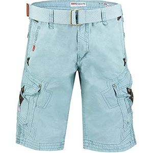 Geographical Norway PEANUT MEN - Mannen Casual Katoenen Bermuda Shorts - Mannen Sport Cargo Shorts - Ademende Chino Bermuda Shorts - Korte Shorts Normaal Comfortabel HEMELSBLAUW M
