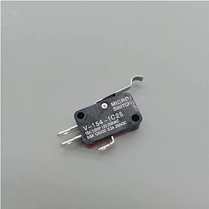 MWSQQGKCF Micro-schakelaar, 5 stuks, V-151-1c25/V-152-1c25 muis, momentane micro-grensschakelaar, zelfreset, AC muisschakelaar, lange handgreep, rolhendelarm (V-154-1c25)