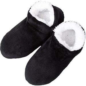 GSJNHY Slipper Sokken Huis Slippers Mannelijke Grote Maat 48 Winter Slippers Voor Mannen Suede Pluche Vloer Schoenen Luie Schoenen Zachte Warme Sokken Slippers, Zwart, 43.5 EU