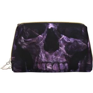 CRJSYCBYB Purpere Schedel Gedrukte de Zak van de de Make-upzak Draagbare Re, Wit, Eén maat