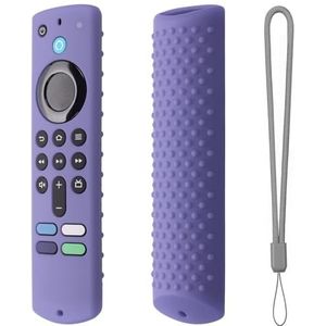 2022 Lichtgevende Siliconen Beschermhoes voor Fire TV Stick (3e Gen) Derde Generatie/4K 2021/4K MAX Afstandsbediening Anti-Drop Stofdichte Case Shell (Lavendel Grijs)