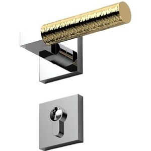 Puur koper indoor retro hamer deurslot slaapkamer split handvat slot stille magnetische houten deurklink (maat : helder zilver gouden patroon)