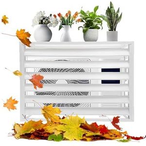 YFAURNDE Airconditioner radiatorafdekking Airconditioner privacyhek Kan gebruikt worden om terrassen, veranda's en anti-diefstal schermen te verbergen(White,FOUR SIDES_100CM)