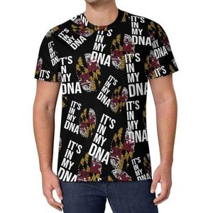 It's In My DNA Maryland Flag T-shirt met korte mouwen voor heren, casual T-shirt met ronde hals, modieus zomertops