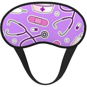 FZGGWYHL Verpleegster Patroon Paars Gedrukt Verduisterend Slaap Masker Aid Oogmasker Reizen Slaap Oogmasker