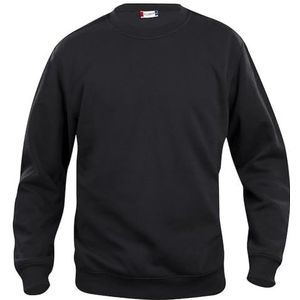 CLIQUE - Sweatshirt met ronde hals voor heren en dames, uniseks, basic ronde hals, polyester, elastische ribben, wasbestendige stof, Zwart, XXL