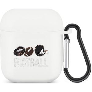 Game Day Voetbal Leuke Case voor AirPods 2&1 Schokbestendige Beschermende Hoofdtelefoon Gevallen Cover Met Sleutelhanger Voor Mannen Vrouwen