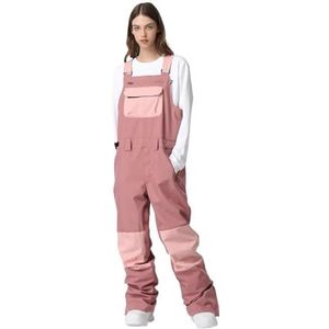 Skikleding, skibroek, overall, dames, heren, sport, snowboarden, winddicht, waterdicht, warme winterbroek, outdoor sneeuwbroek (wijn-rode bea)