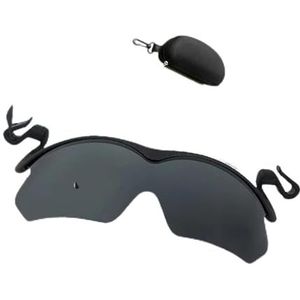 Sportzonnebril met clipdop, clip-on zonnebril, gepolariseerde zonnebril for buiten, clip-on zonnebril for heren for vissen, fietsen, wandelen, fietsen met schoonmaakdoekjes (Color : Black)