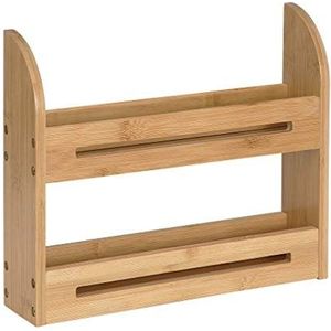 Kruidenrekje voor 10 kruidenpotjes - Keukenrek/staand specerijen rek van bamboe hout - 2 laags keukenorganizer voor aanrecht - Decopatent