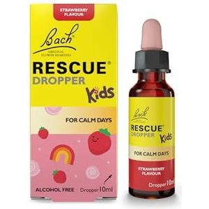 Rescue Kids Dropper 10ml (aardbei) Comfort & Geruststelling, Natuurlijke Emotionele Wellness Dag Ondersteuning, Bloem Essence Vegan Formule, Reizen, Bach naar School, Examens, Alcoholvrij