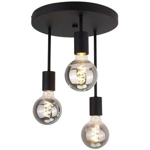 Chericoni Basic plafondlamp 3 lichts - Zwart - Industrieel - Uniek eigen ontwerp - 3 hoogtes - Diameter 28cm - E27