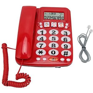 Vaste Telefoon, Huistelefoon Vaste Telefoon Vaste Telefoon Beller-ID Verstelbare Beltoon Dempen Snelkoppelingen Opbergbureau Vaste Lijn met Indicator voor Thuiskantoor (Rood)