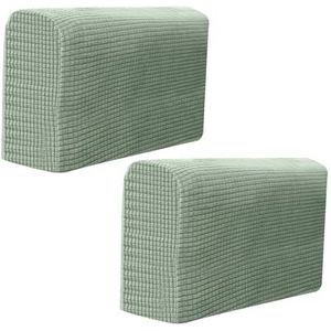 TYNXK Hoes voor fauteuilhoes, 2 stuks/pak, antislip hoes voor bank, fauteuil, woonkamer, armleuning, rekbaar, voor thuis, beschermende bank, fauteuil, solide meubelbeschermer (matcha groen)