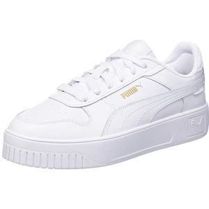 PUMA Women's Carina Street Sneaker, White White Gold, 11