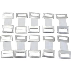 Set van 10 witte verbandklemmen van roestvrij staal, universele elastische fixeerklemmen voor sportverenigingen en eerstehulpsets (2,5 cm, vaatwasmachinebestendig)