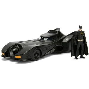 Jada Toys Batman 1989 Batmobil, Build+Collect, Die-cast bouwpakket, schaal 1:24, speelgoedauto incl. Batman figuur, te openen deuren, kofferbak, afneembare motorkap, zwart