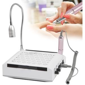 SABUIDDS 4-in-1 stofafzuiging, nagelstudio en thuis, met nagelfrees, 4300 omw/min, 23 x 23 x 7 cm, elektrische nagelstofzuiger met filter en stofverzamelzak voor nagelstudio, salon en persoonlijke