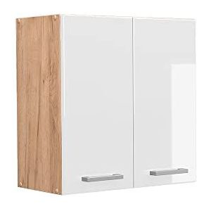 Vicco Hangkast ""R-Line"", Wit Hoogglans/Krachtige eik goud, 60 cm