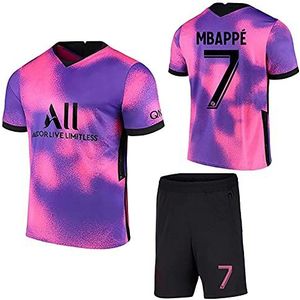 Sportshirt Three Away Roze Paars Voetbalshirt Nr. 10 Neymar Nr. 7 Kindershirt Voor Volwassenen Unisex