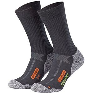 Piarini 2 paar Coolmax wandelsokken outdoorsokken lang - gevoerde functionele sokken, antraciet, 39-42 EU