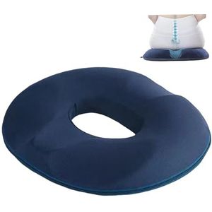 CAKEEYUM Donutkussen 45 x 40 cm traagschuim aambeien kussen met fluwelen overtrek ritssluiting pijnverlichting zitkussen voor thuis, kantoor, donut, zitkussen, aambeien, billen, billen
