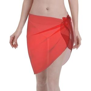 Rode streep print elegante strandwrap, bikini cover-up, badkleding jurk, voor vrouwen, perfect voor zwembad en resort, Zwart, one size