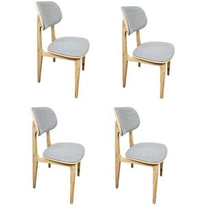 NordicStory eetkamerstoelen, massief hout, eiken, groen, Scandinavisch design, modern, gestoffeerd, 4 stoelen, Scandinavisch grijs